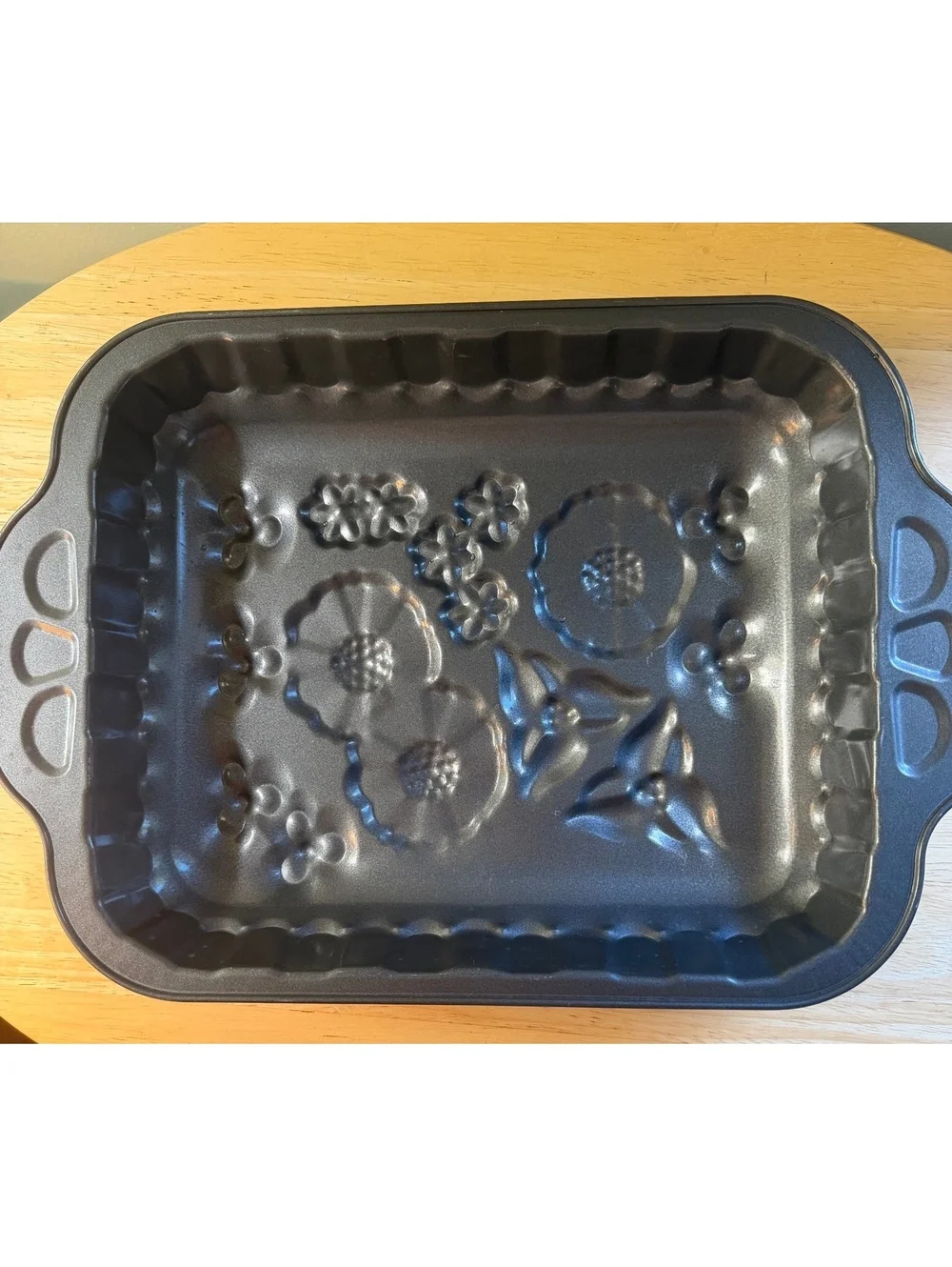 Floral Embossed Metal Baking Pan